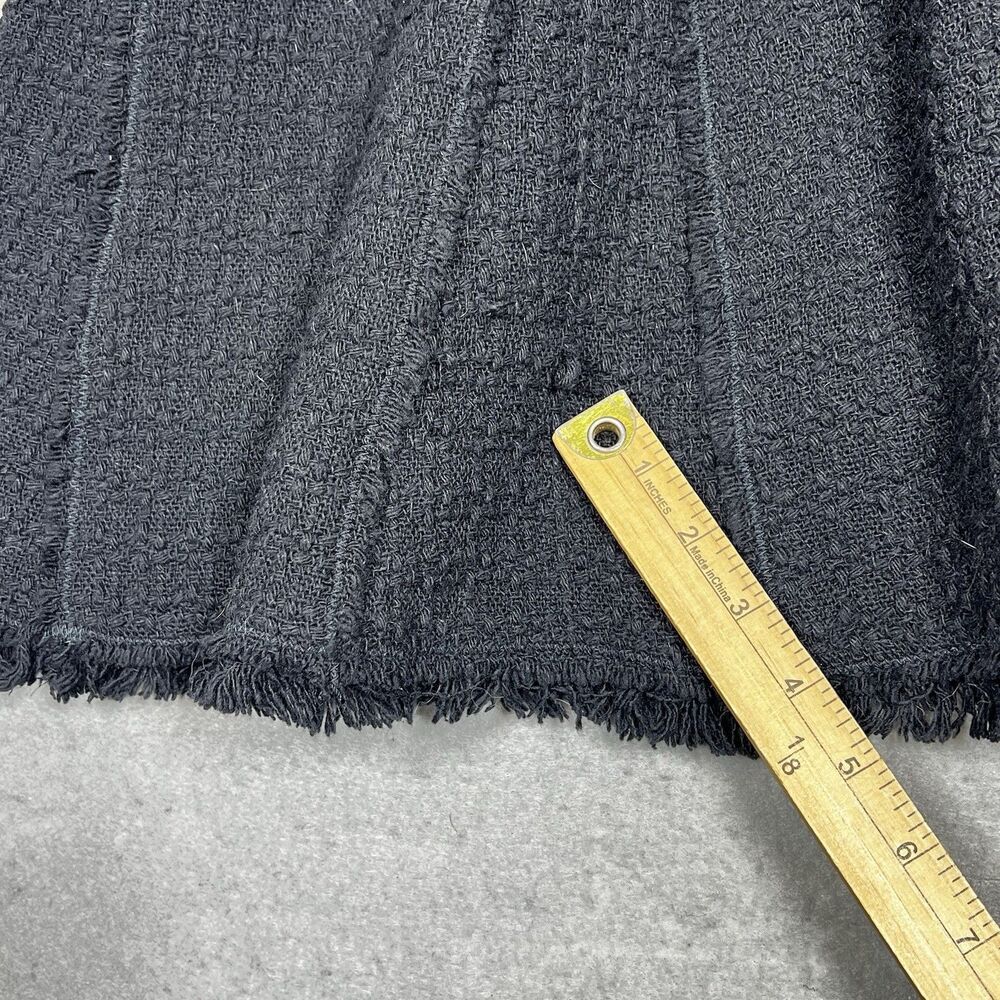 Rebecca Taylor Dress Womens Size 4 Black Tweed Fringe Sleeveless A-Line Dress - Picture 10 of 10
